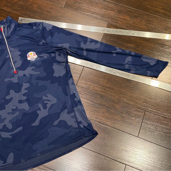 RLX Ralph Lauren USA 2016 Ryder Cup Navy Camo 1/4 Zip Pullover Men’s Size L - Picture 13 of 14